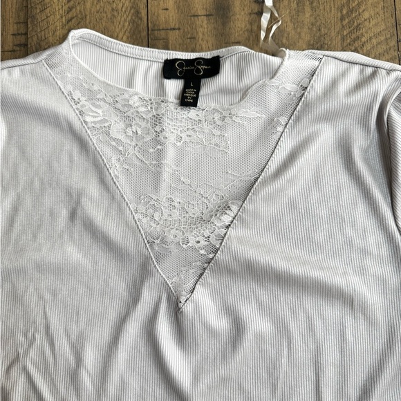 Jessica Simpson White Lace Accent Blouse - Picture 6 of 7
